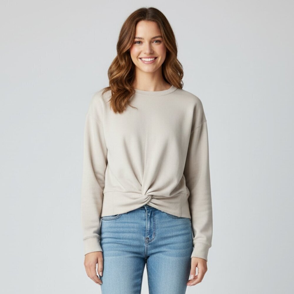 For The Republic Knotted Cream Sweatshirt